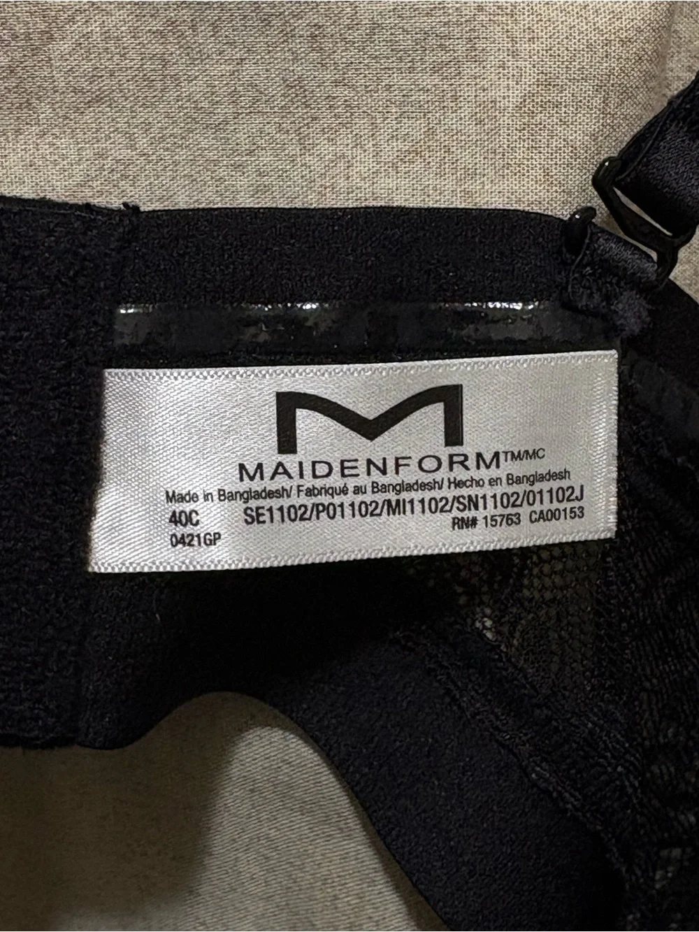 Maidenform Black Strapless Convertible Lace-Trim Bra